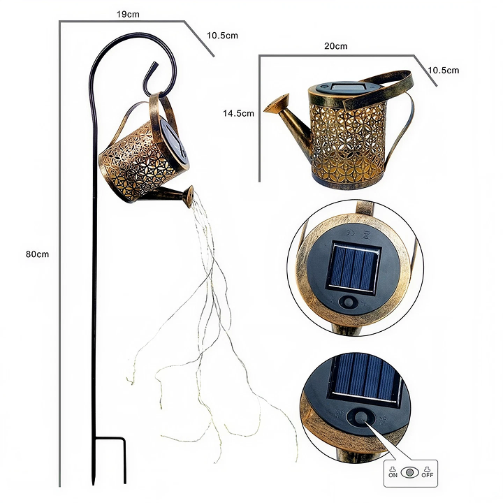 Lampa Solara Decorativa Tip Stropitoare | LED | Efect Cascada de Lumina | Incarcare Solara | Pentru Gradina, Curte si Terasa