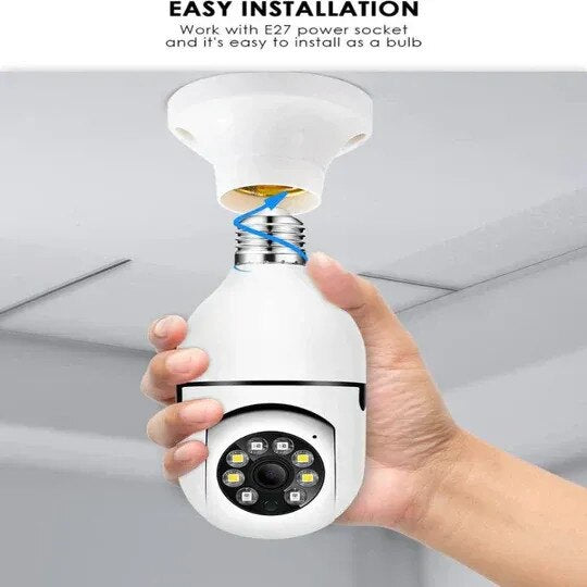 Camera Wifi tip Bec Jortan 2 Megapixeli Instalare Usoara, Rotire 360 Grade, Smart Tracking 9296HJB