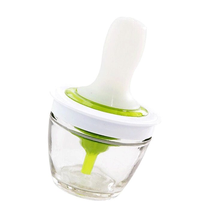 Pensula Cu Pompita Si Peri Din Silicon Oil Brush, Pentru Ulei, Oliviera EDAR Cu Bol Inclus, 148 ml, Alb-Verde