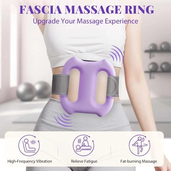 Aparat masaj fascia multifunctional, 3 moduri 5 niveluri, violet, compact