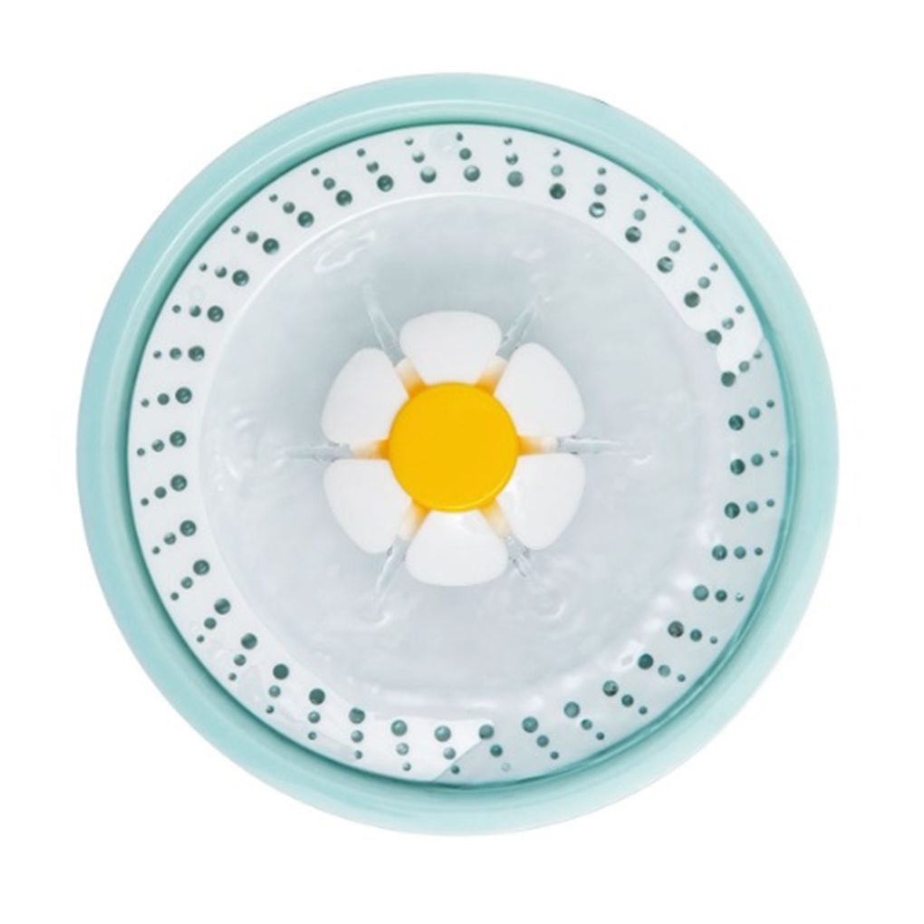 Dispenser apa Automat, tip fantana pentru pisici si caini, Iluminare LED, 3 Model floare trepte de reglare debit, Otel inoxidabil, cu purificare si filtrare, 2.4 L, Alb