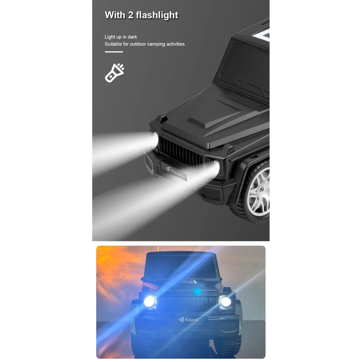 Boxă portabilă Bluetooth Elworld GU-162, design stereo auto, bass puternic, gri, alimentare solară,,,
