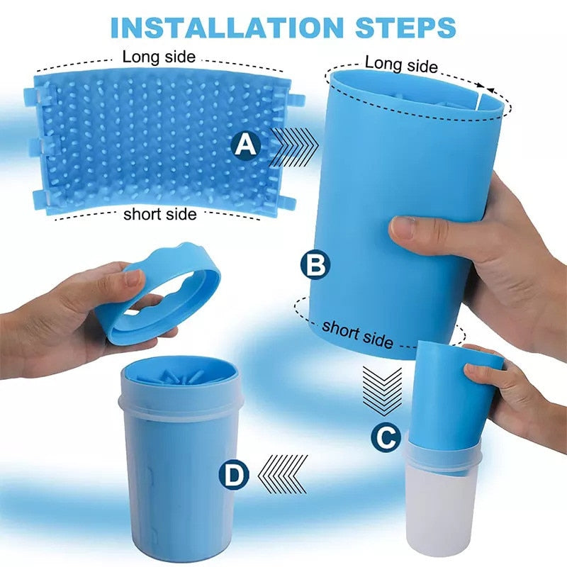 Dispozitiv Spalare si Dezinfectare Labute Caine, Pisica, din silicon, marime Universala, Albastru