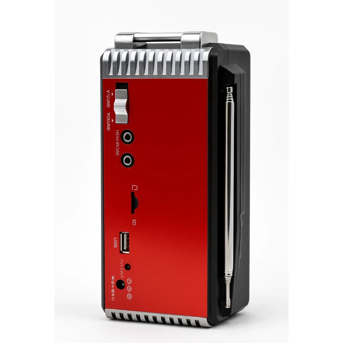 Radio Portabil AM/FM/SW cu MP3, USB, SD, Lanterna si AUX-IN - Rosu