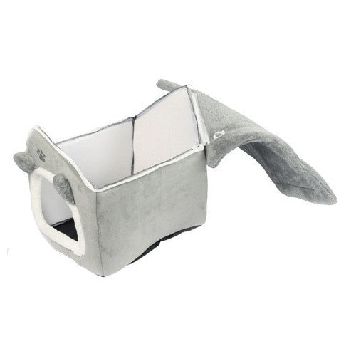 Casuta pentru caini si pisici, ZOLA, poliester, antiderapanta, gri, 39x38x35cm