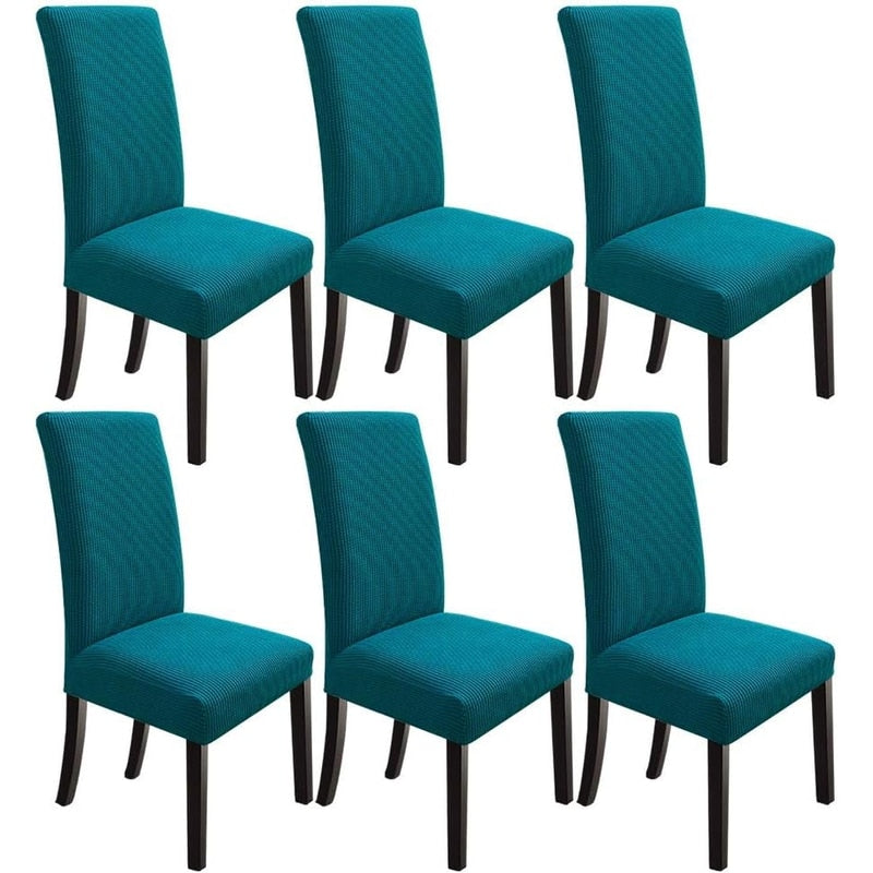 Set de 6 Huse Scaune Luoistu, Elasticizate, Lavabile, 36x50x12cm-Verde