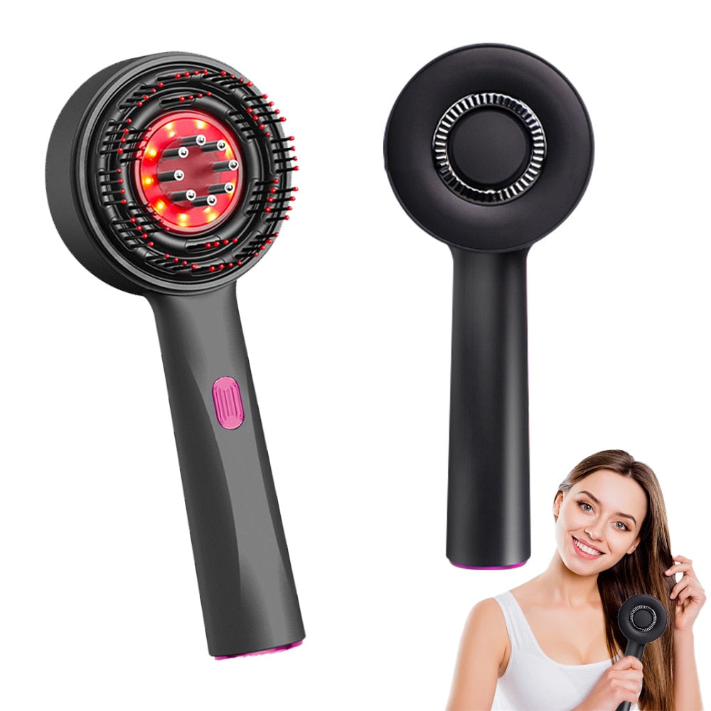 Perie de Masaj Electrica pentru Scalp IDAMAKON Masaj Scalp Electrica 630NM Terapie Avansata cu LED Infrarosu 3 Moduri de Masaj Aplicator de Uleiuri Esentiale timuleaza Cresterea Parului IPX7 Portabila
