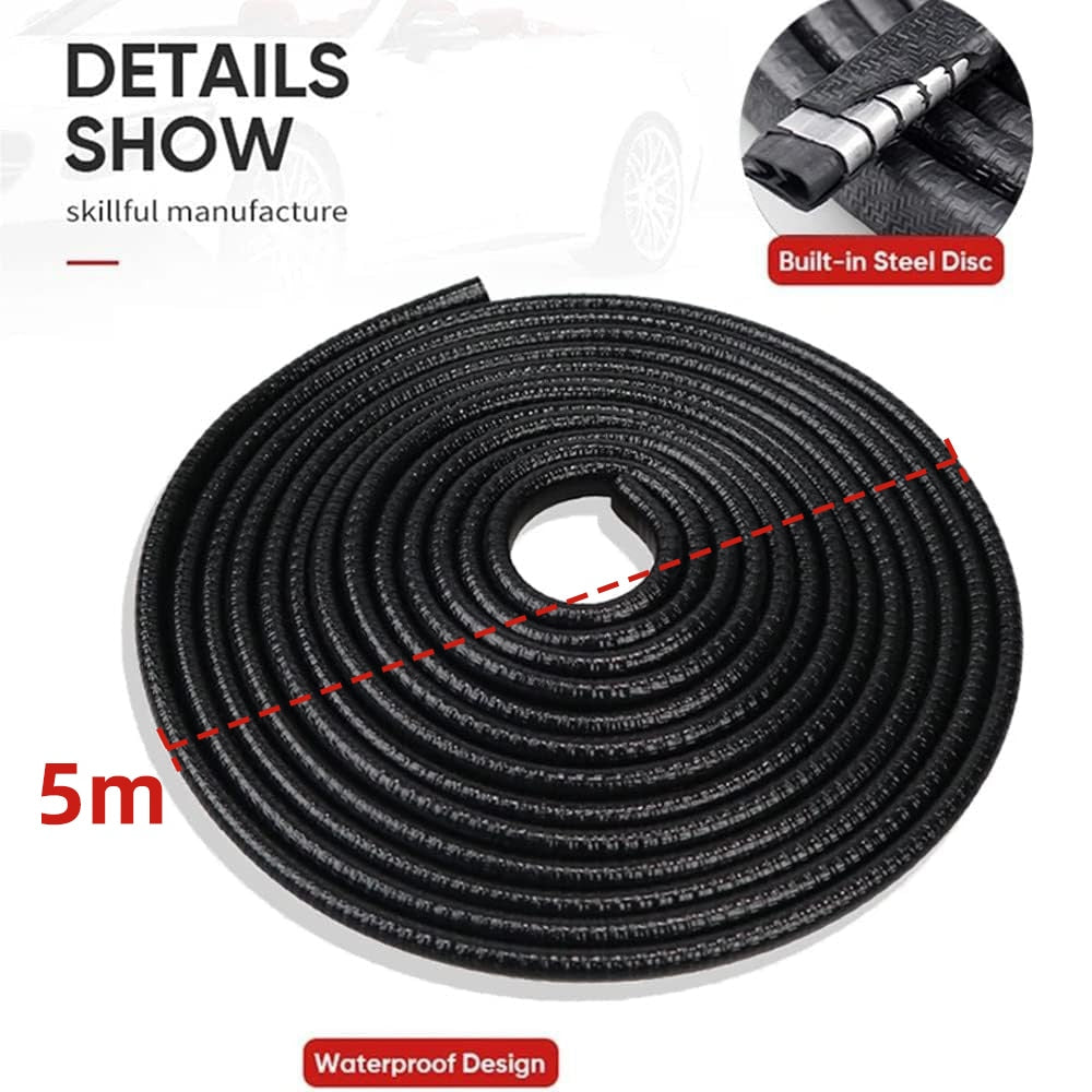 Banda de protectie auto pentru usi AYSTOAYS®, Banda protectie margini cauciuc auto, lungime 5m, pentru Portiera, Portbagaj, Capota, Izolare Fonica, Praf, Murdarie, rezistent la uzura, Rosu