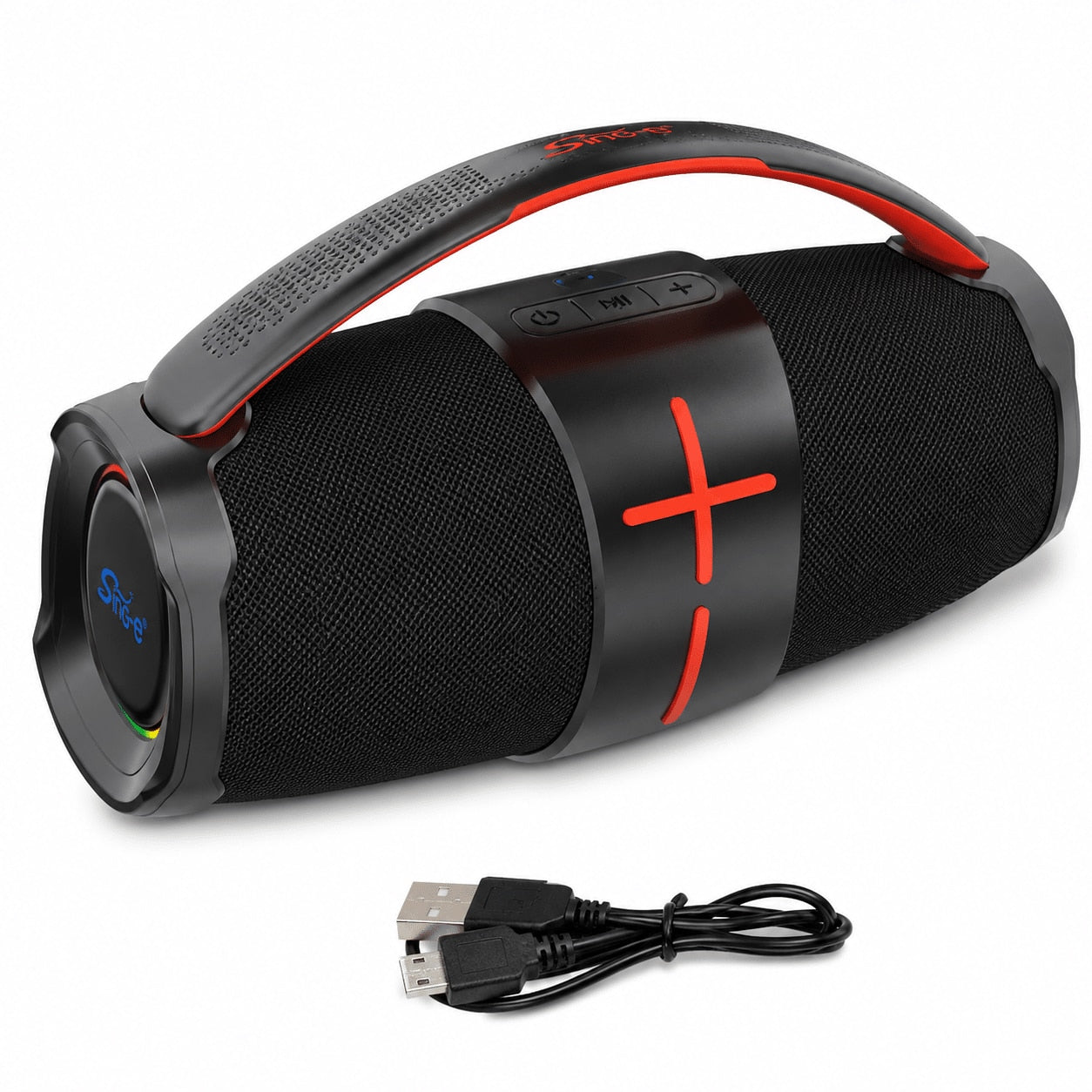Boxa Portabila Bluetooth Sing-e® ZQS-L13, 200W PMPO, Difuzoare 2 x 2.25", Bass Boost, RGB LED, USB, TF Card, AUX, IPX5, Acumulator 3000mAh