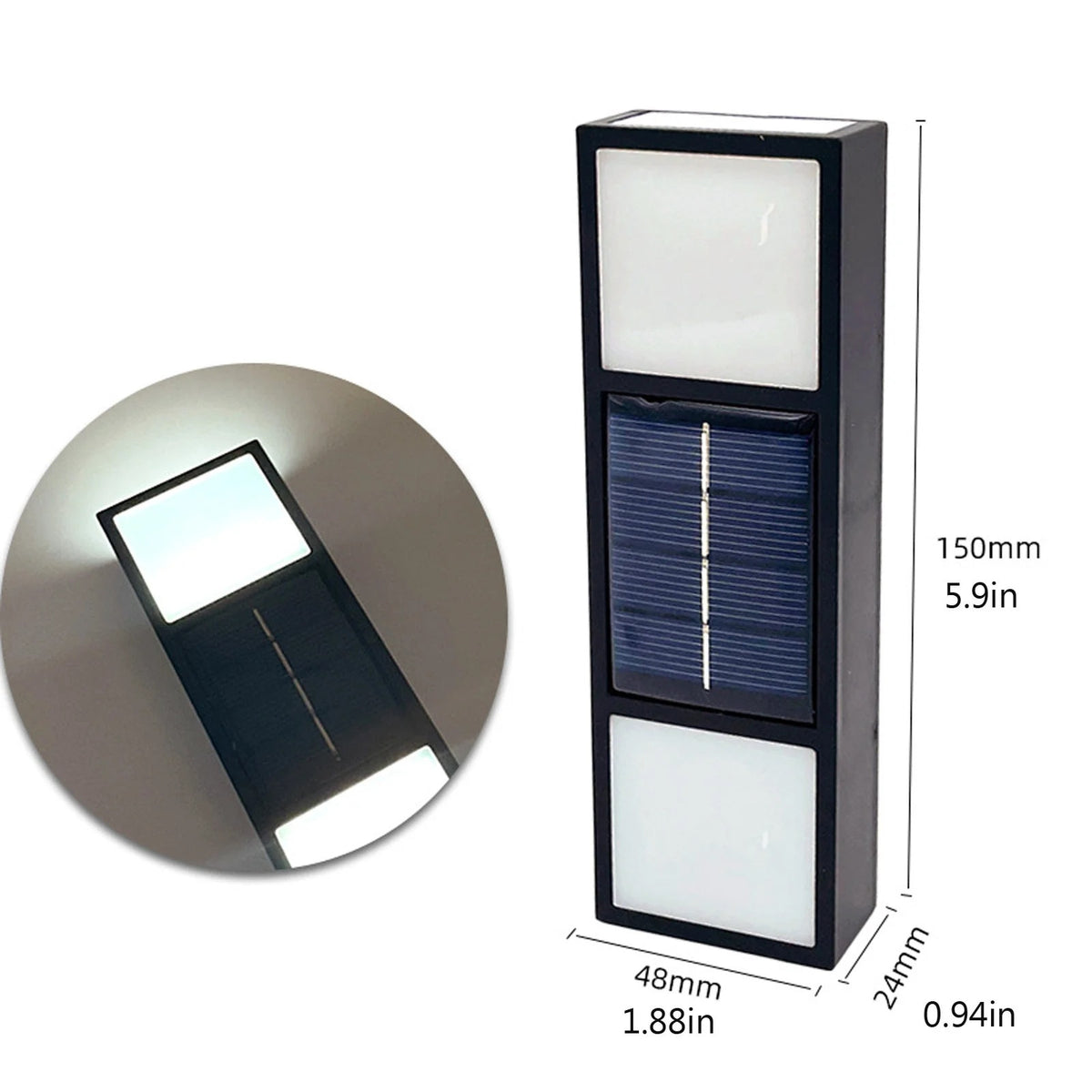 Lampa solara de perete LED, IP65, alb cald, 15x4.8x2.4cm, set 4 bucati