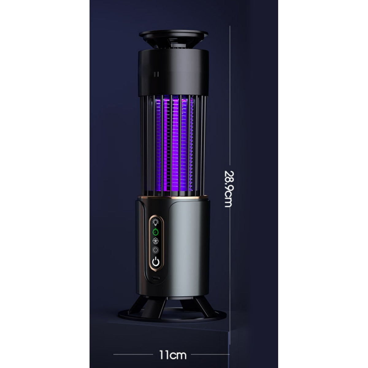 Lampa anti-tantari, 3 temporizatoare, captare tantari, iluminare, USB, 1200mAh, gri