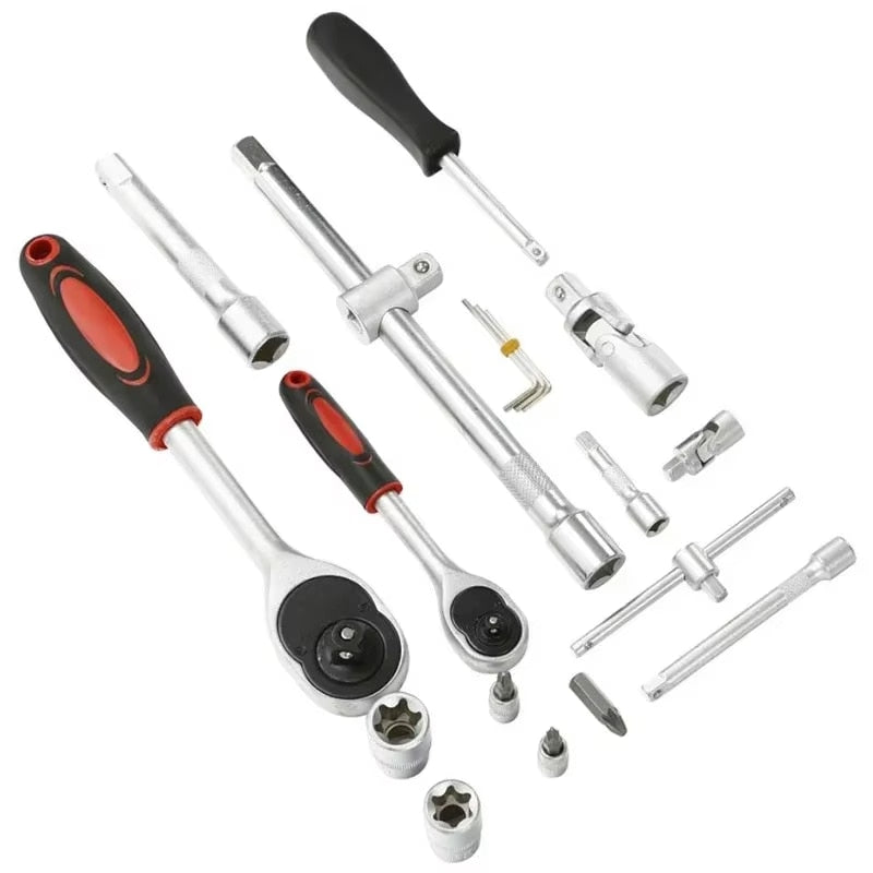 Set Trusa Scule Boxely, 108 Piese, Profesionale, Universale, Otel Turnat, Clichet, Geanta Transport, Crom, 29 x 30 cm