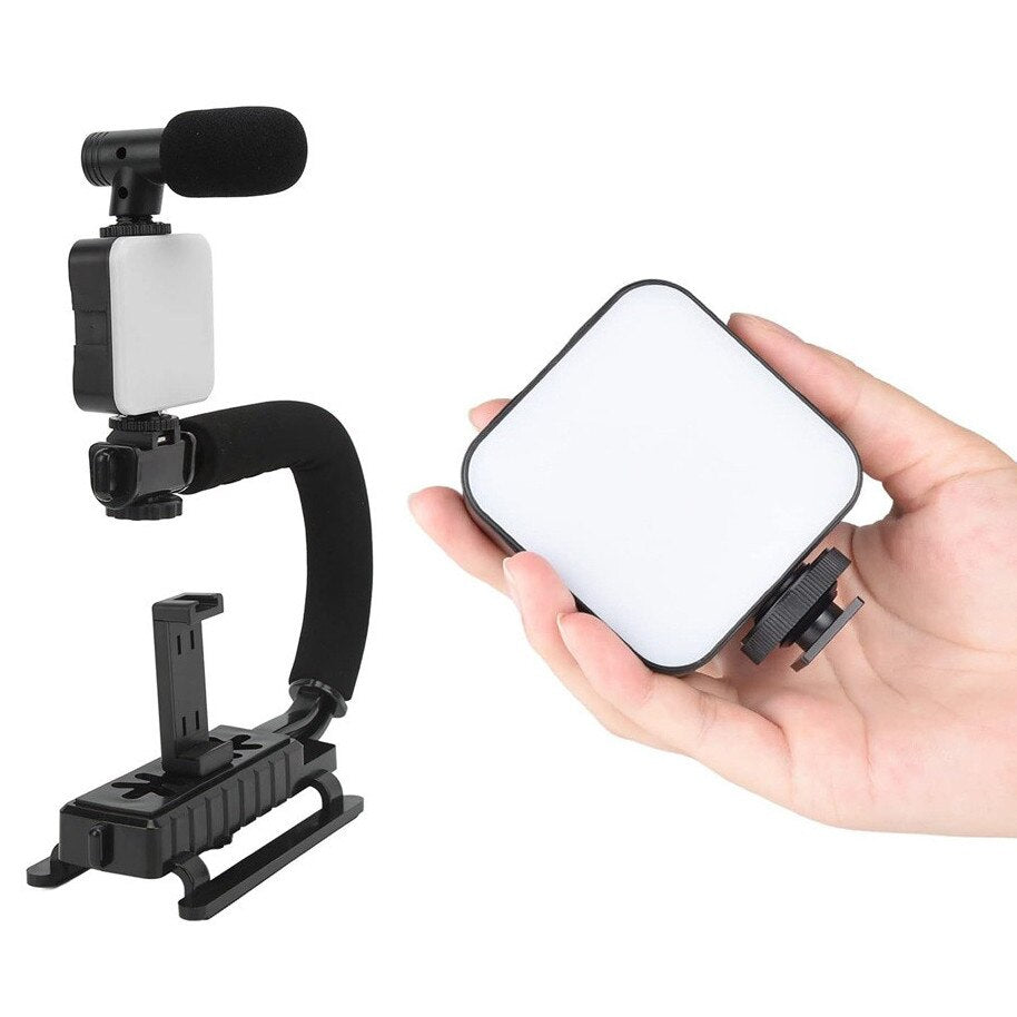 Set vlogging, suport video, microfon, suport telefon