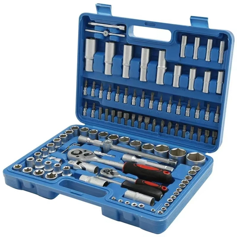Set Trusa Scule Boxely, 108 Piese, Profesionale, Universale, Otel Turnat, Clichet, Geanta Transport, Crom, 29 x 30 cm