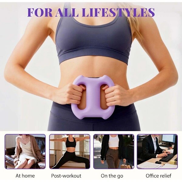 Aparat masaj fascia multifunctional, 3 moduri 5 niveluri, violet, compact
