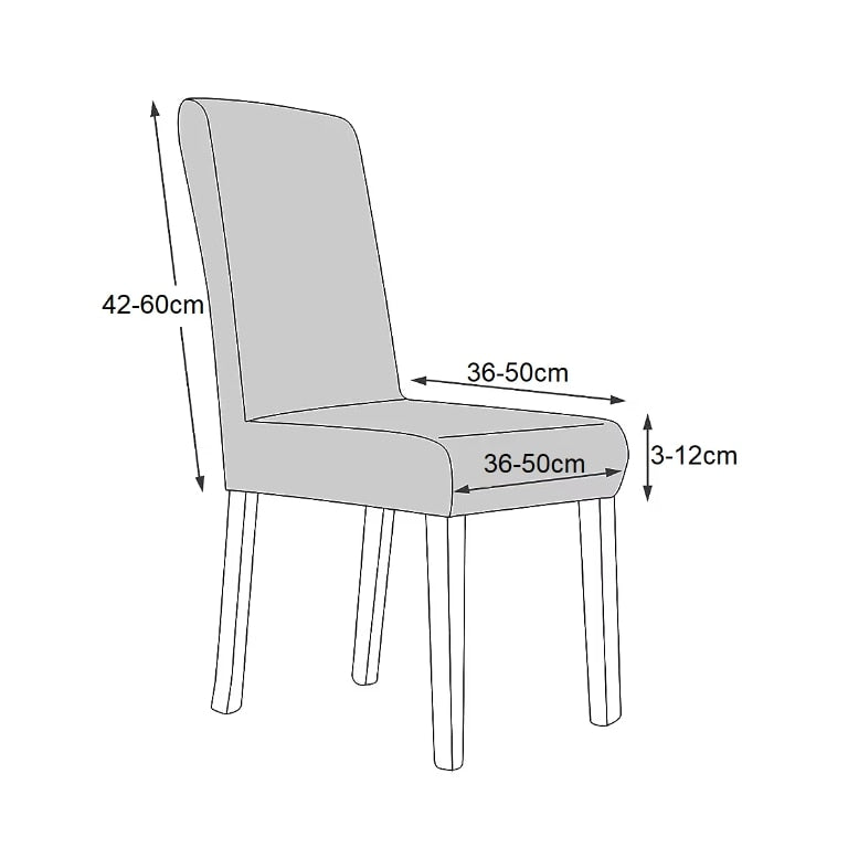 Set 6 Huse Elastice pentru Scaune cu volanas Jacquard, Bej