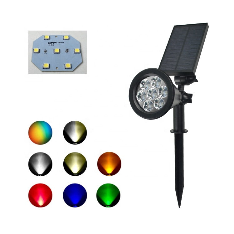 Lampa solara de gradina 7 LED-uri, tip proiector, RGB