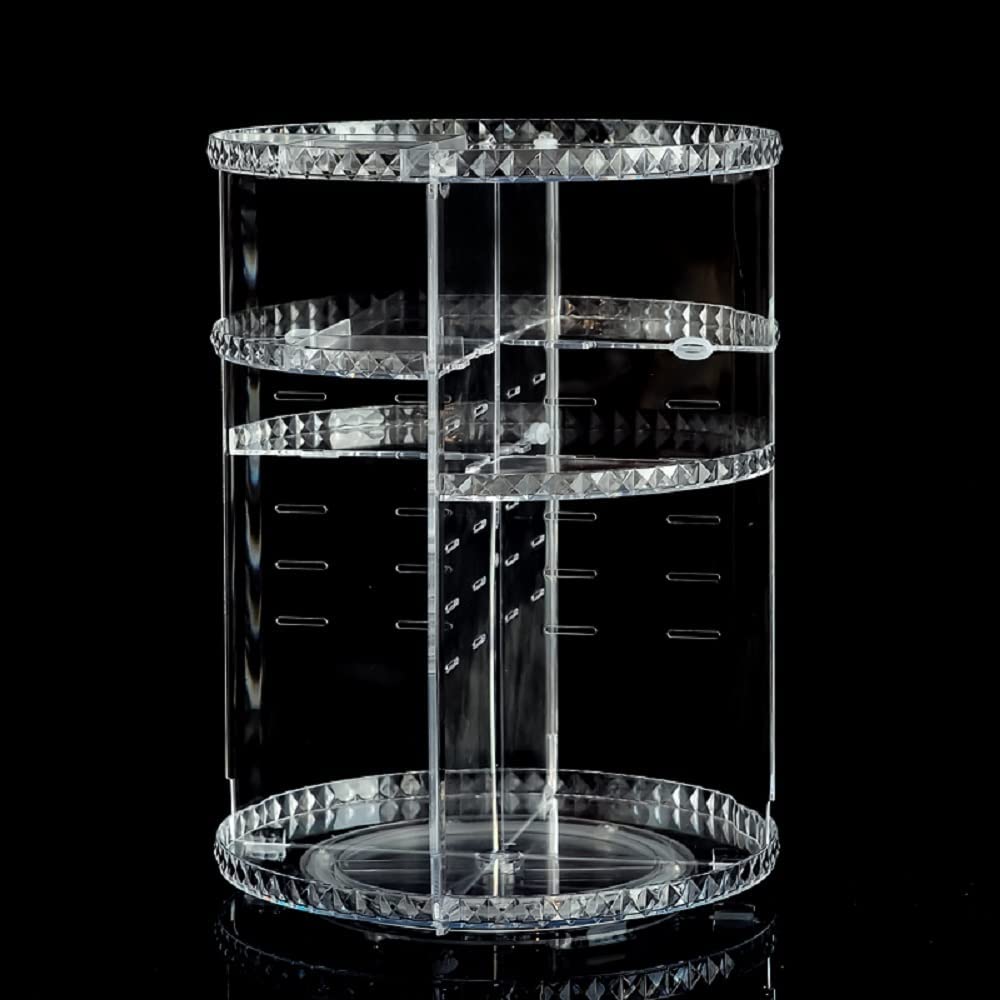 Organizator de produse cosmetice si ingrijire personala, rotativ 360 de grade, din material rezistent, transparent