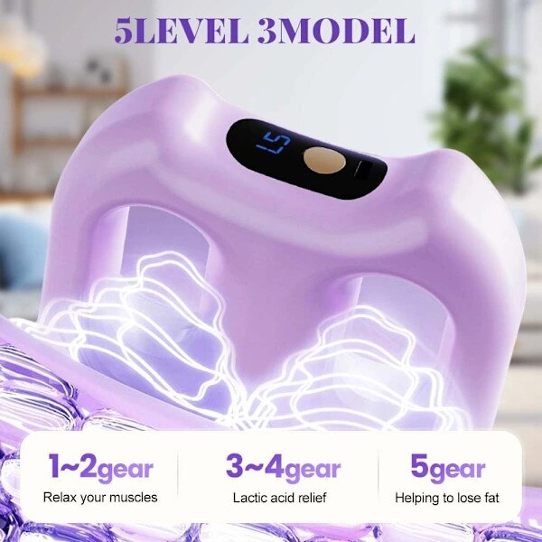 Aparat masaj fascia multifunctional, 3 moduri 5 niveluri, violet, compact