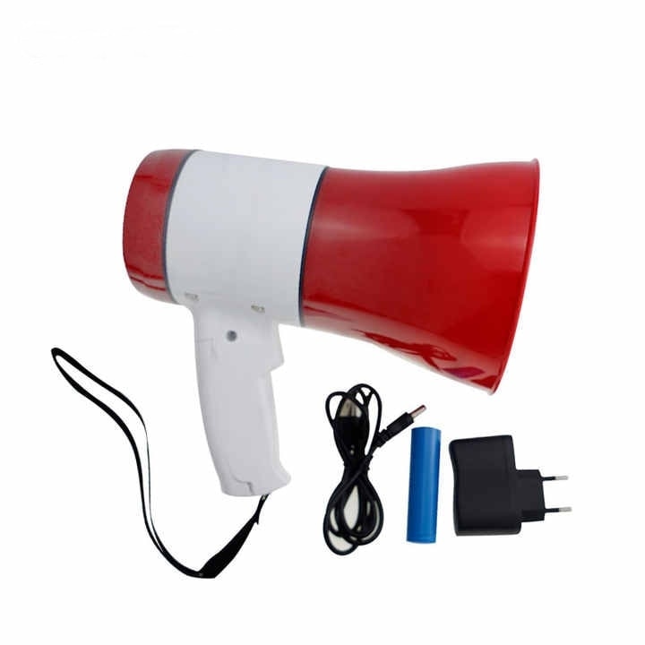 Portavoce cu acumulator, putere 30W, functie de redare inregistrare, buton On/OFF, control volum, citire card memorie, USB, rosu/alb