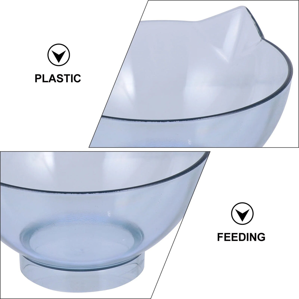 Castroane pentru animale, plastic, transparent, 24x13x7cm, set pentru caini si pisici