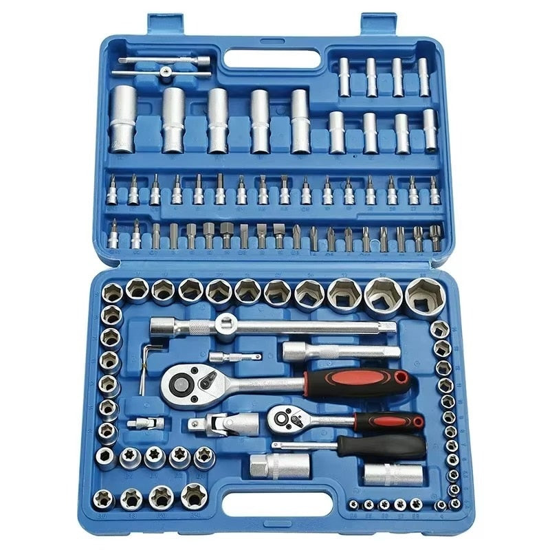 Set Trusa Scule Boxely, 108 Piese, Profesionale, Universale, Otel Turnat, Clichet, Geanta Transport, Crom, 29 x 30 cm