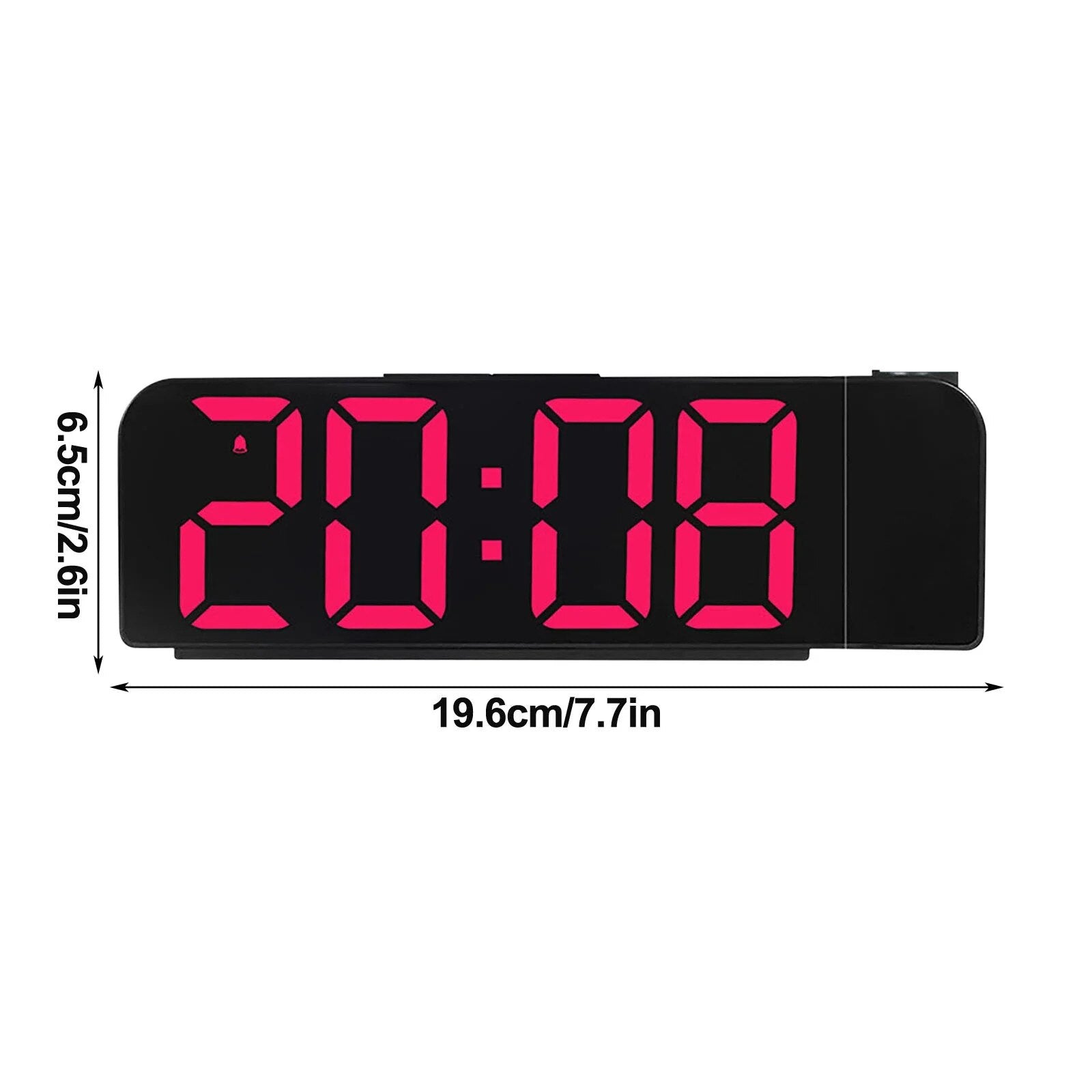 Ceas desteptator cu proiectie, negru, 19.6x3x6.5cm, multicolor