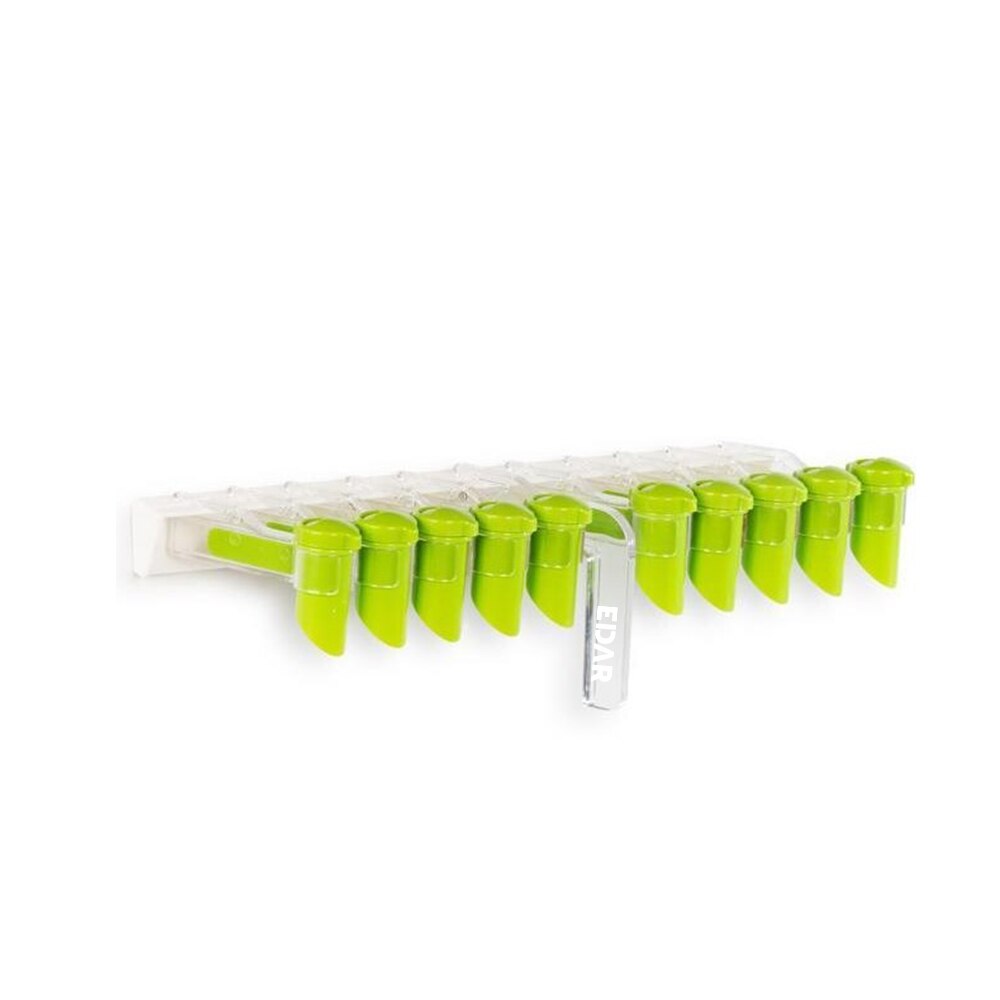 Organizator EDAR Plicuri De Condimente, Cu 10 Cleme, Suport Pentru Montare Pe Perete Inclus, Capace Cu Orificii, Transparent