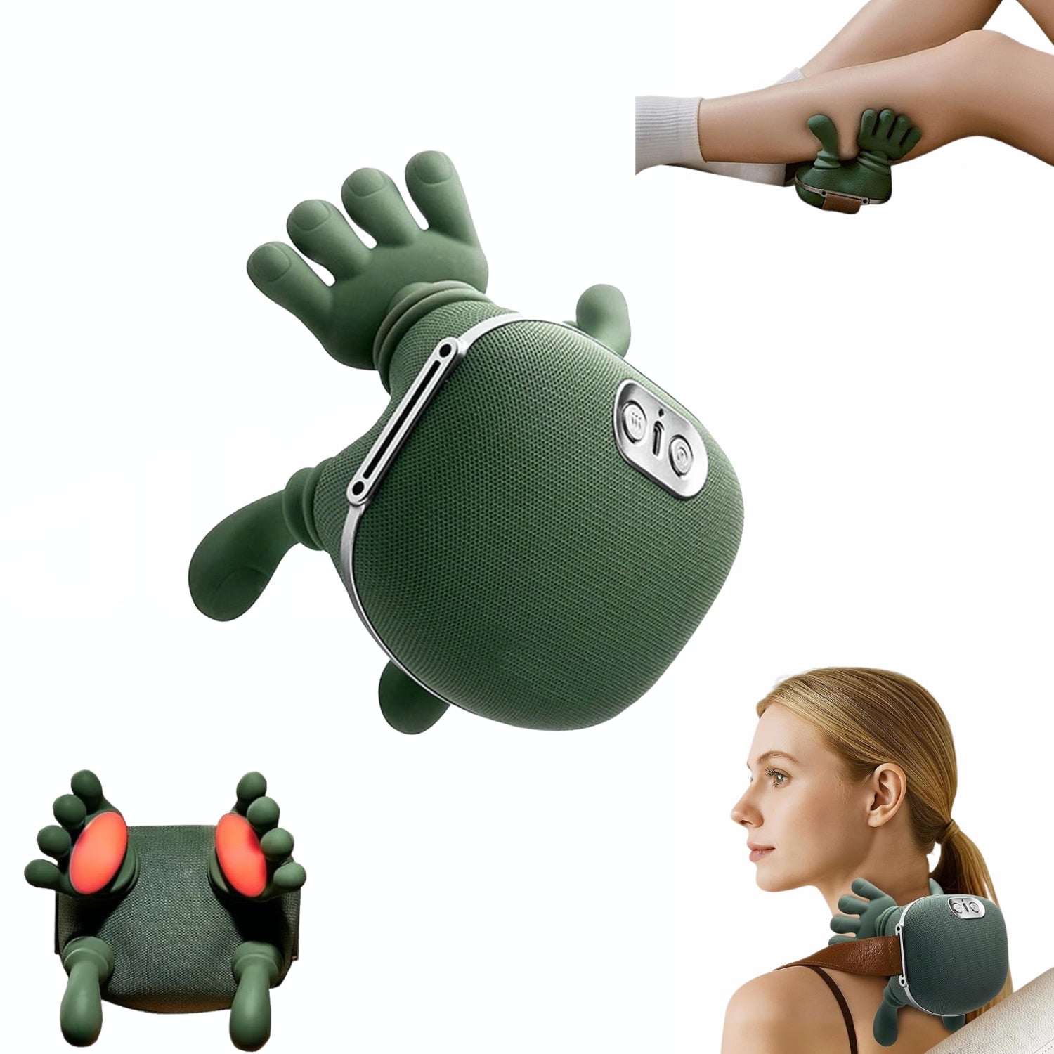 Aparat Masaj Cervical JustNet 4D Shiatsu, Masaj Gat si Umeri, Spate, Brate si Gambe, Incalzire 40/45°C, Wireless, 3 Intensitati, Autonomie 70 min, Motor Silentios, Relaxare si Detensionare Musculara, Cadou
