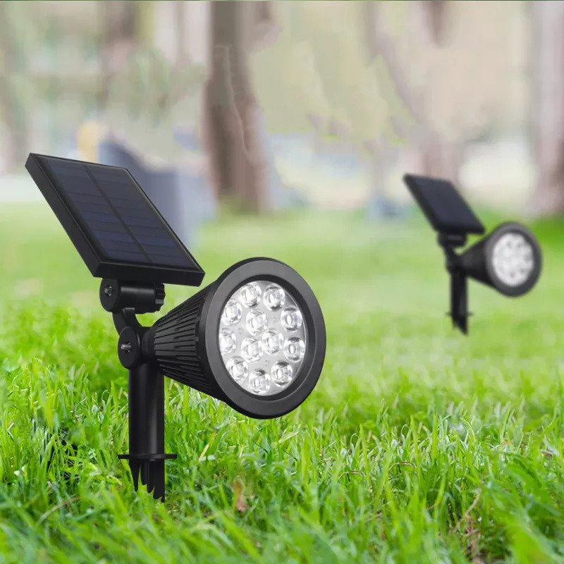 Lampa solara de gradina 7 LED-uri, tip proiector, RGB