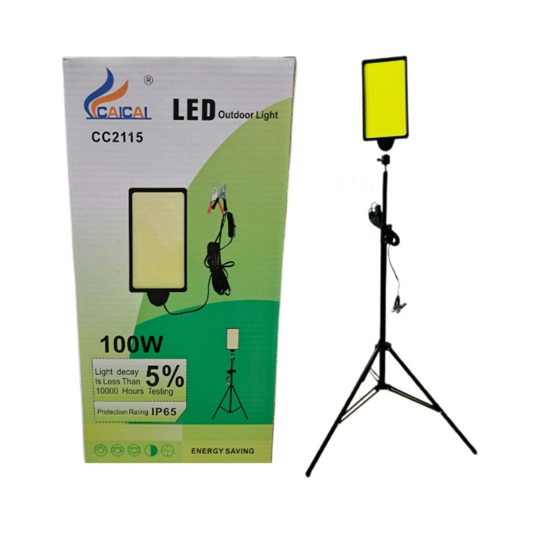 Lampa Camping, Pescuit 100W - 12V cu LED COB, reglabila cu suport ( trepied ), i ntrerupator, Lungime fir 5 metri