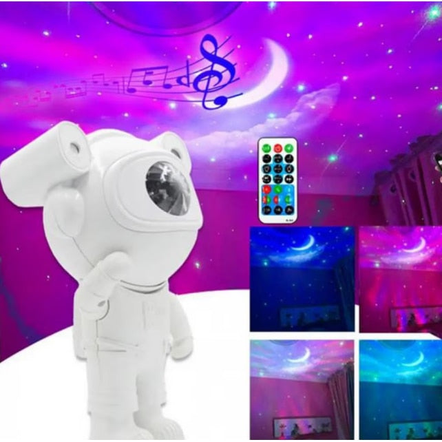 Proiector Astronaut Galaxy Light cu muzica Bluetooth, telecomanda si efect cer instelat – lampa de atmosfera pentru copii si adulti