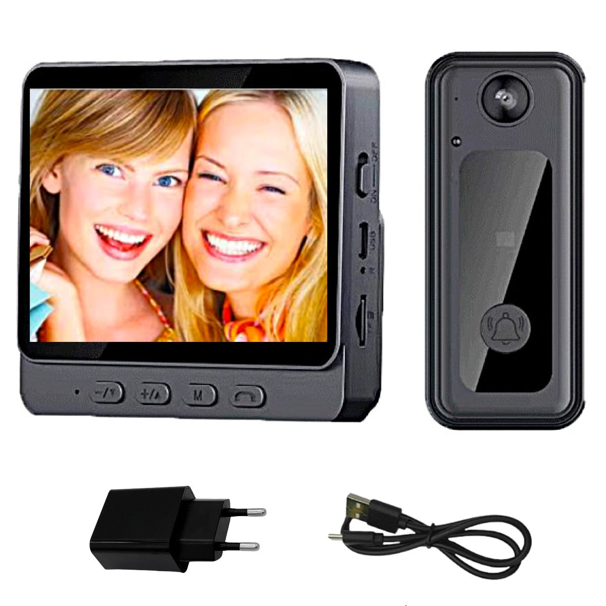 Sonerie video inteligenta bluetooth 72DESI, Ecran IPS 4.3 inch, Night Vision Infrarosu, Senzor IR, Interfon Video HD, 8MP, Comunicare bidirectionala, Unghi de vizualizare 170°, Baterii incorporate, Instalare usoara fara cabluri, Negru