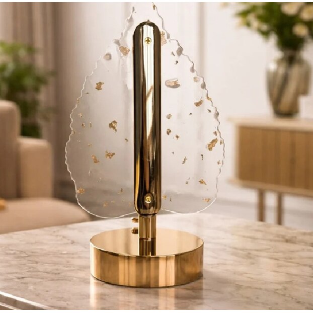 Lampa LED in Forma de Brad, Decorativa, 3 Culori, Reincarcabila USB, Desing Modern, Baza Aurie