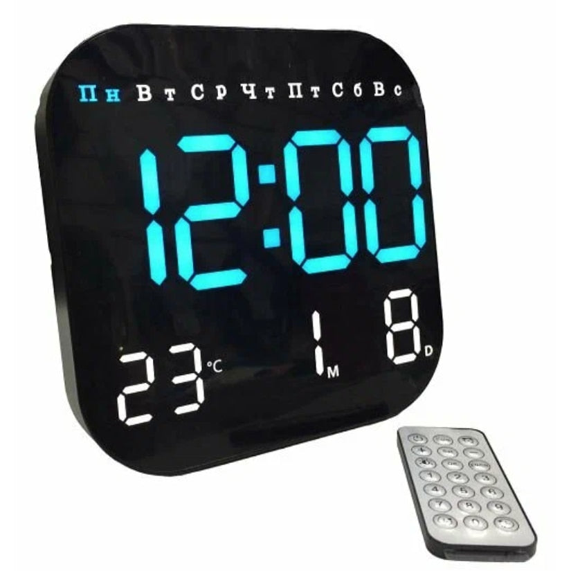 Ceas digital de perete 6650 calendar temperatura ora alarma cu telecomanda