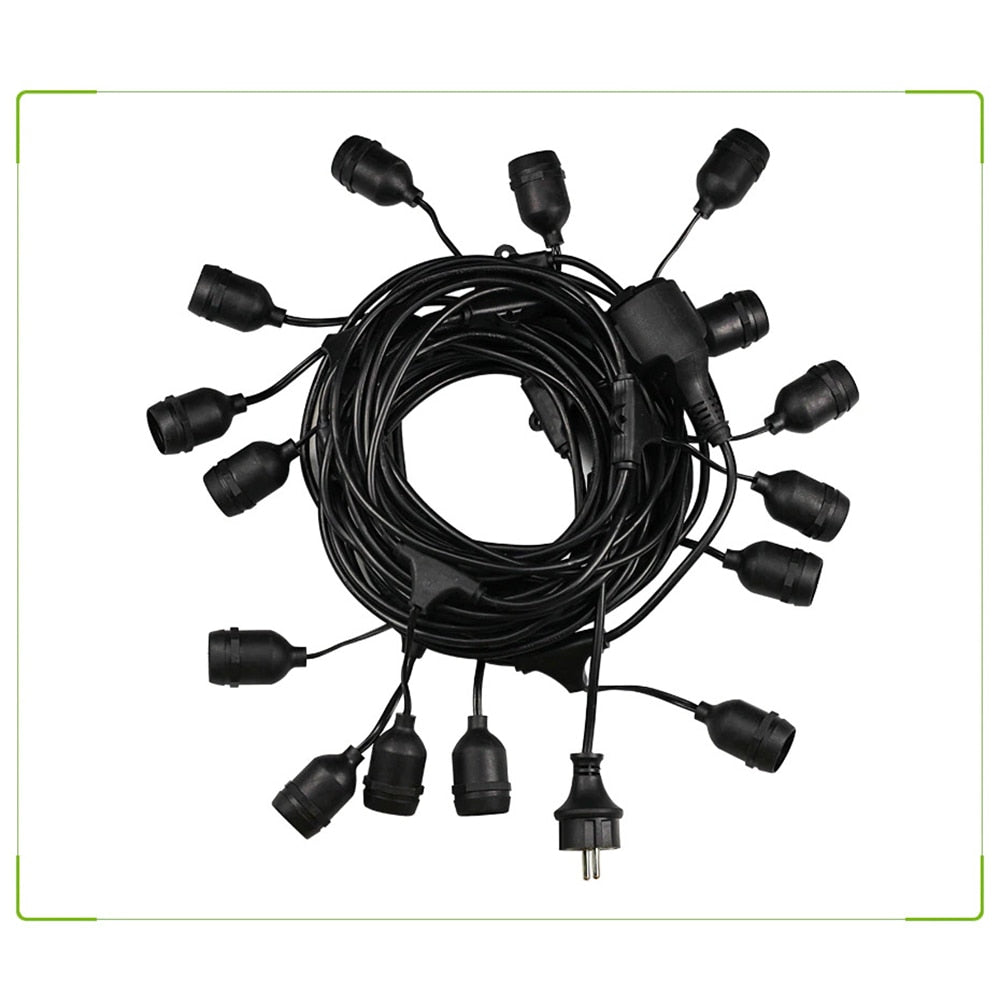 Ghirlanda luminoasa exterior, 15m, 30 becuri LED vintage, 1 bec rezerva, lumina calda, interconectabila, fasung E27, impermeabila