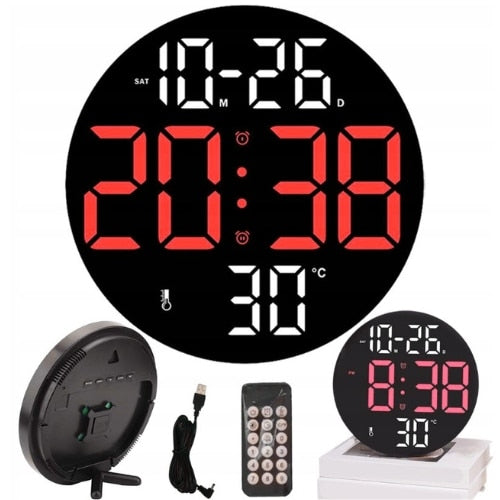 Ceas digital cu termometru CGH 8011 de 30 cm cu telecomanda