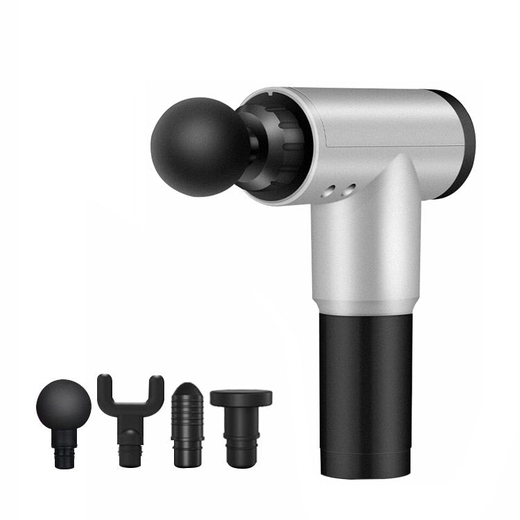 Aparat de masaj profesional anticelulitic, Fascial Gun, 4 capete, vibratii