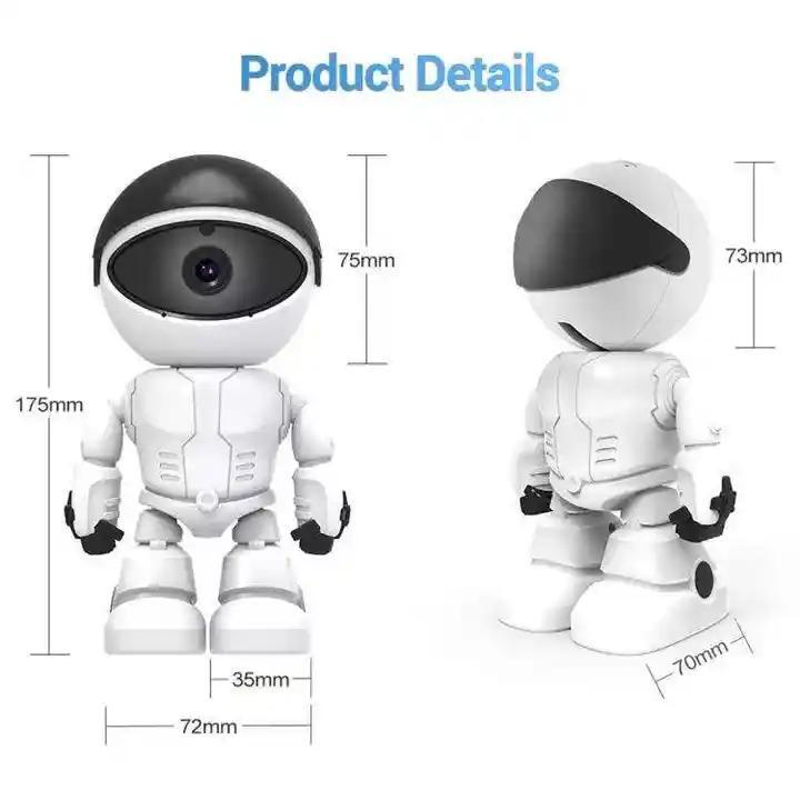 Camera de supraveghere Smart Robot，Cu Functie Baby Monitor，Rotire 360 grade，Full HD 1080P，Camera WiFi，Wireless Audio Video+card 32G, Night Vision, Detectarea miscarilor，Two-Way Audio，Alb