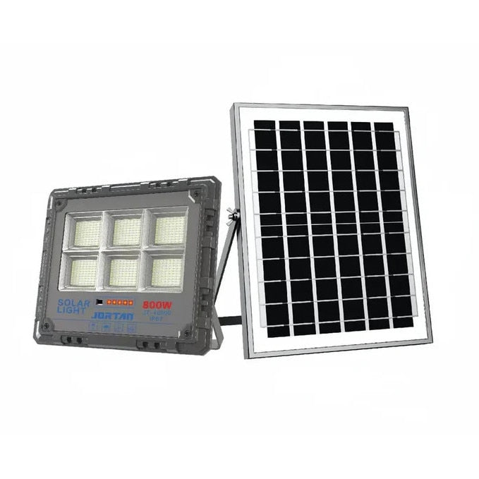 Proiector LED Solar, Putere 800W, Autonomie 12h, Kit Complet cu Panou Fotovoltaic si Telecomanda, Rezistent la Apa IP66/IP67, Lumina Alb Rece 6500K, Functie Automat/Amurg, Exterior
