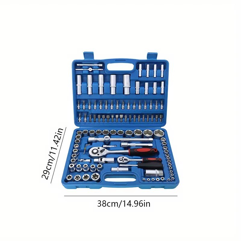 Set Trusa Scule Boxely, 108 Piese, Profesionale, Universale, Otel Turnat, Clichet, Geanta Transport, Crom, 29 x 30 cm