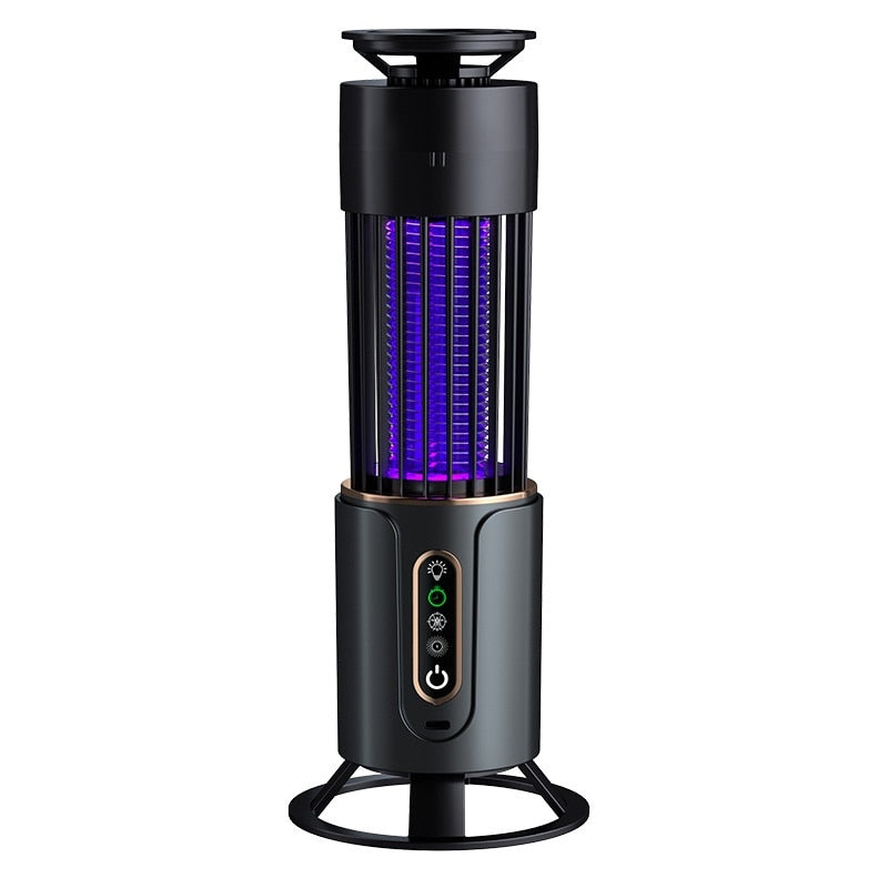 Lampa anti-tantari, 3 temporizatoare, captare tantari, iluminare, USB, 1200mAh, gri