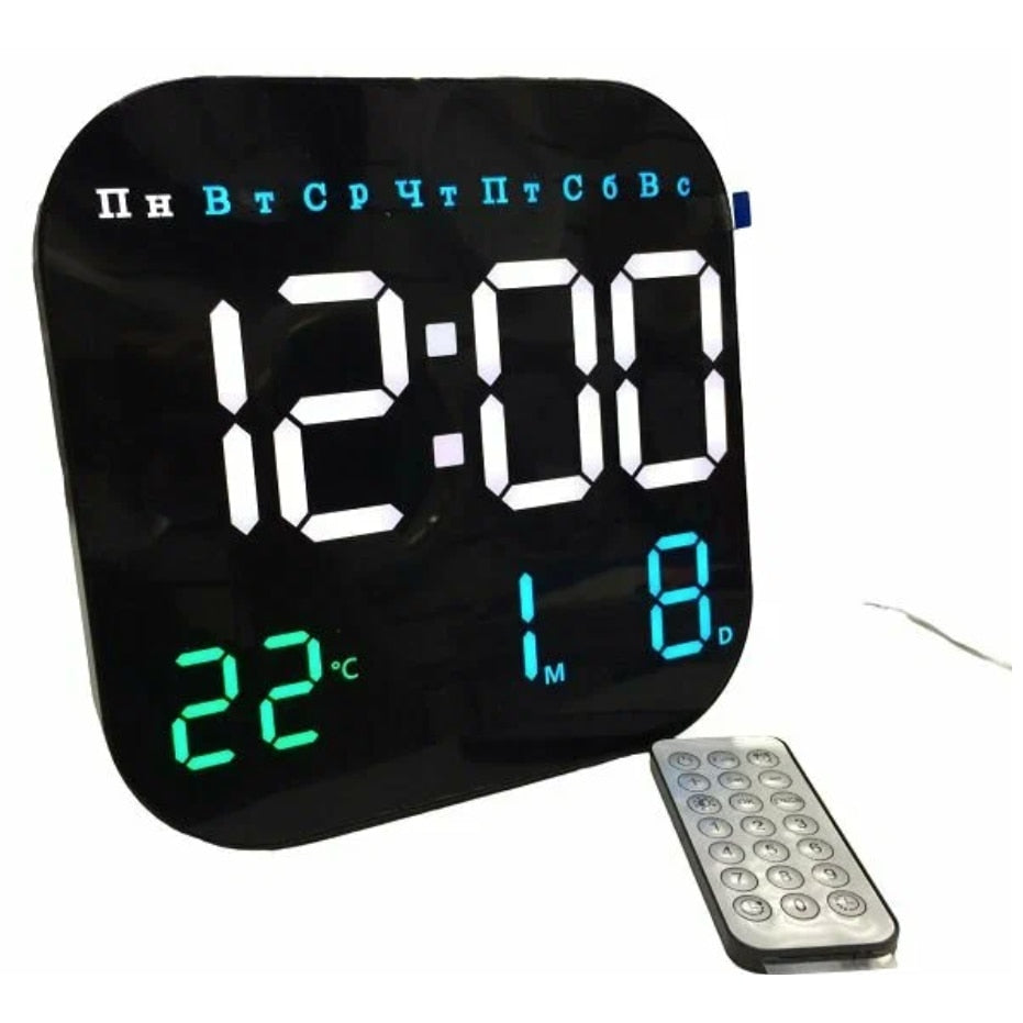 Ceas digital de perete 6650 calendar temperatura ora alarma cu telecomanda