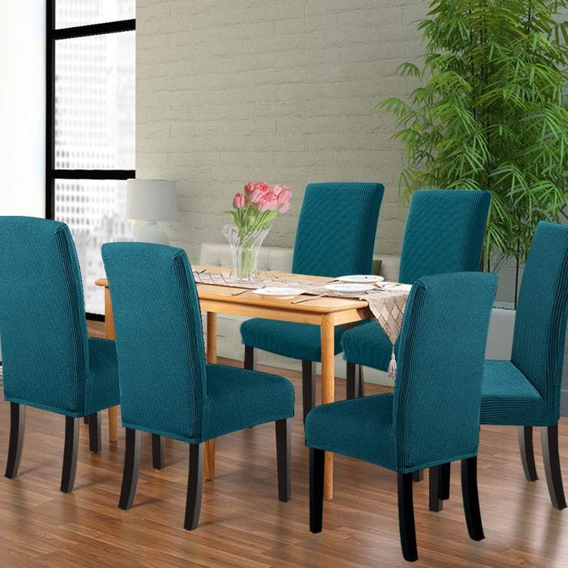 Set de 6 Huse Scaune Luoistu, Elasticizate, Lavabile, 36x50x12cm-Verde
