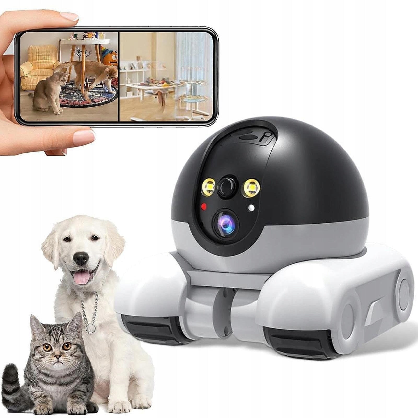 Camera Video pentru Animale de Companie 4G Dual Lens 1080p Control Aplicatie 5200mAh