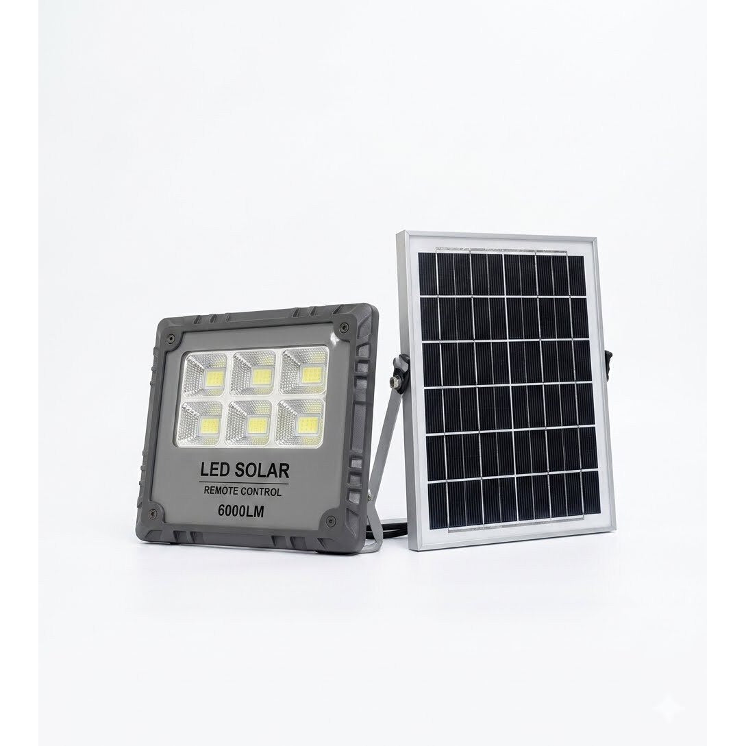 Proiector LED Solar, Putere 600W, Autonomie 12h, Kit Complet cu Panou Fotovoltaic si Telecomanda, Rezistent la Apa IP66/IP67, Lumina Alb Rece 6500K, Functie Automat/Amurg, Exterior