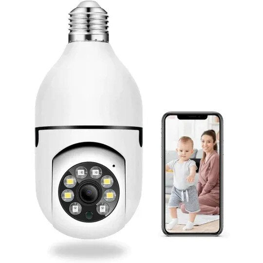 Camera Wifi tip Bec Jortan 2 Megapixeli Instalare Usoara, Rotire 360 Grade, Smart Tracking 9296HJB