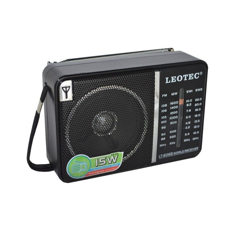 Radio portabil FM/MW/SW1/SW2, 15W, difuzor 4 Ohmi, control volum, Leotec