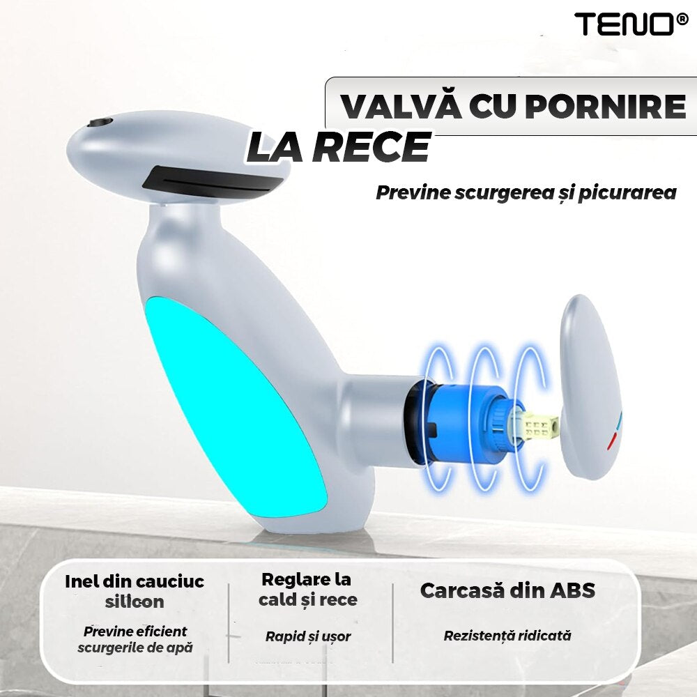 Baterie Chiuveta Baie Premium cu 4 Tipuri de Jet Promagg – Cap Retractabil si Iluminare LED - ALB