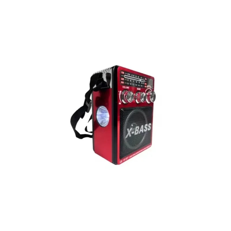 Radio Portabil AM/FM/SW cu MP3, USB, SD, Lanterna si AUX-IN - Rosu